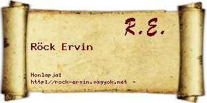 Röck Ervin névjegykártya